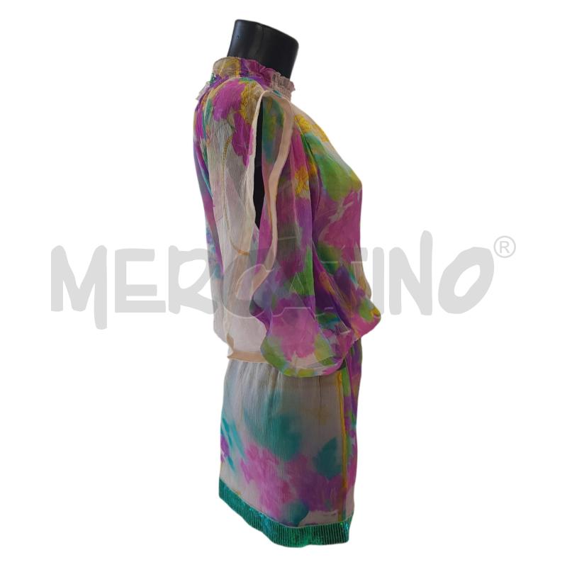 VESTITO D PATRIZIA PEPE MORBIDO VELATO FANTA VIOLA VERDE | Mercatino dell'Usato Civitavecchia 2