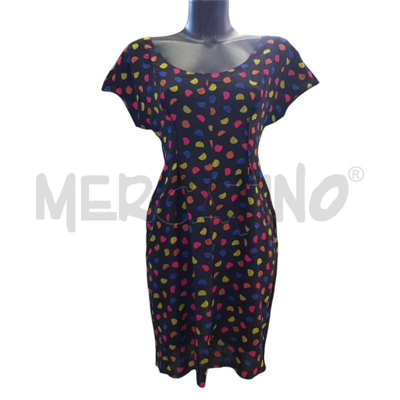 VESTITO D PRADA NERO POIS MULTI COL | Mercatino dell'Usato Civitavecchia 1