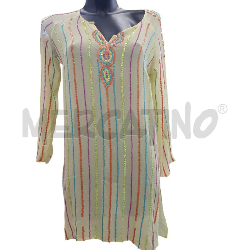 VESTITO D SETA VERDE ACIDO NIMBU BRILLANTINI COLORATI  | Mercatino dell'Usato Civitavecchia 1