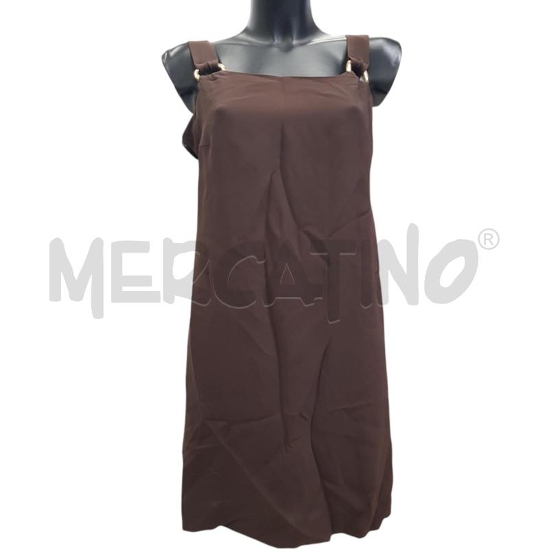 VESTITO D STUDIO FERRE' MARRONE TUBINO ANELLI DORATI | Mercatino dell'Usato Civitavecchia 1
