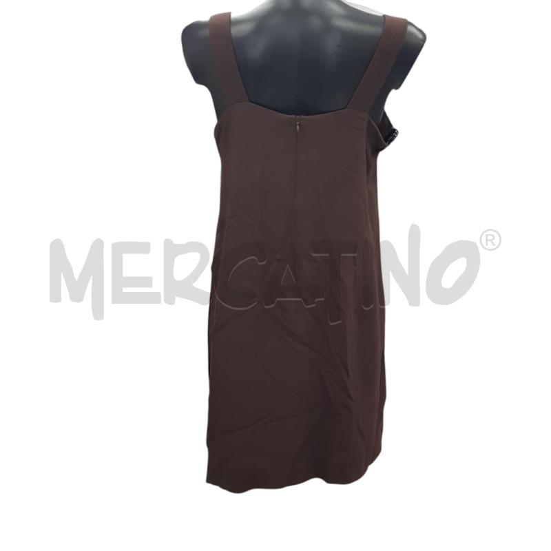 VESTITO D STUDIO FERRE' MARRONE TUBINO ANELLI DORATI | Mercatino dell'Usato Civitavecchia 3