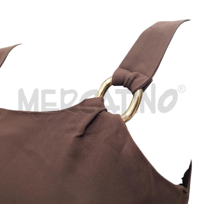 VESTITO D STUDIO FERRE' MARRONE TUBINO ANELLI DORATI | Mercatino dell'Usato Civitavecchia 4
