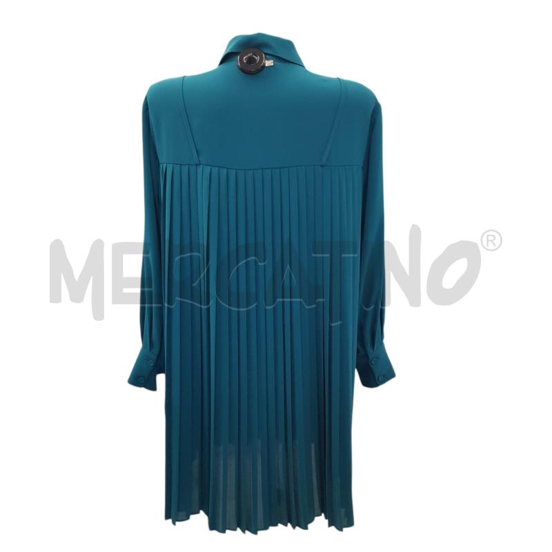 VESTITO D TWINSET VERDE PETROLIO PLISSE' DETT PIZZO | Mercatino dell'Usato Civitavecchia 3