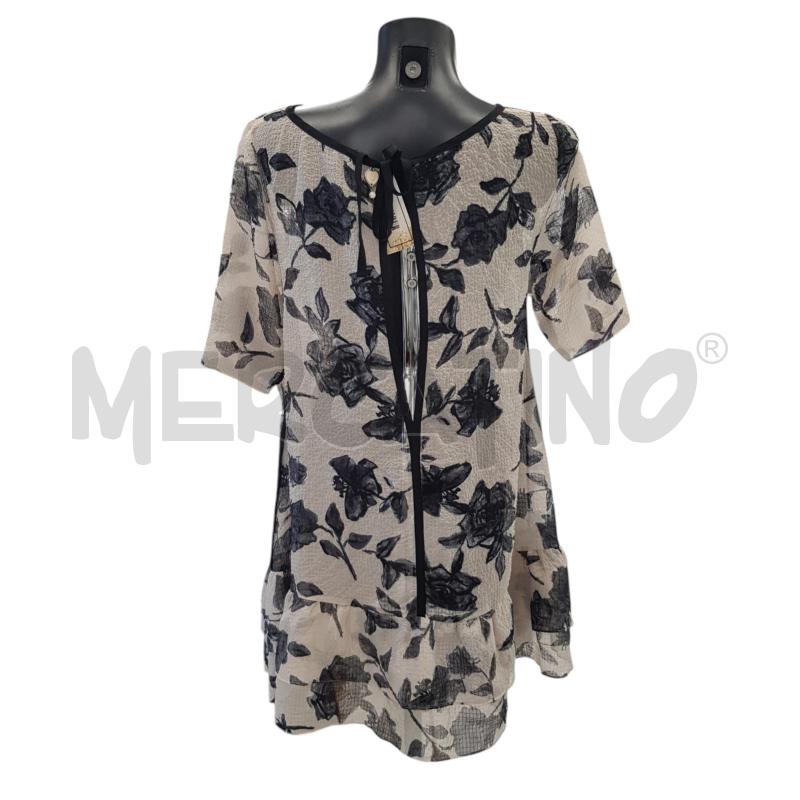 VESTITO D TWIN SET VELATO BEIGE FIORI NERI | Mercatino dell'Usato Civitavecchia 3