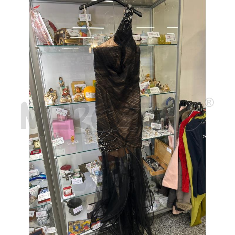 ABITO DONNA BIANCA BRANDI  NERO/CREMA MONO SPALLA/SCOLLO D TG 42 | Mercatino dell'Usato Roma rebibbia 1
