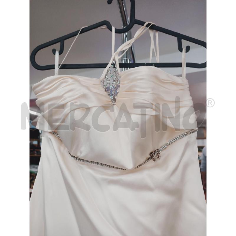 ABITO DONNA FABIO GRITTI ATELIER MOD UNA VISTA DELLA SERA L BIANCO SATE SETA/RETE G SWAROVSKI TG42 | Mercatino dell'Usato Roma rebibbia 2