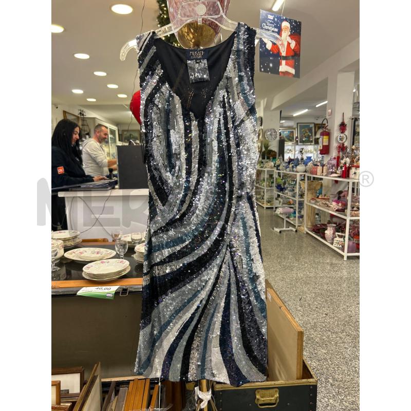ABITO DONNA MUSANI COUTURE SBRACCIATO PAILLETTES TG42 | Mercatino dell'Usato Roma rebibbia 1