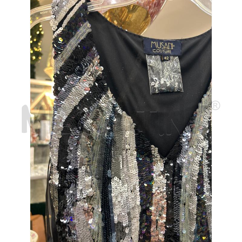 ABITO DONNA MUSANI COUTURE SBRACCIATO PAILLETTES TG42 | Mercatino dell'Usato Roma rebibbia 2