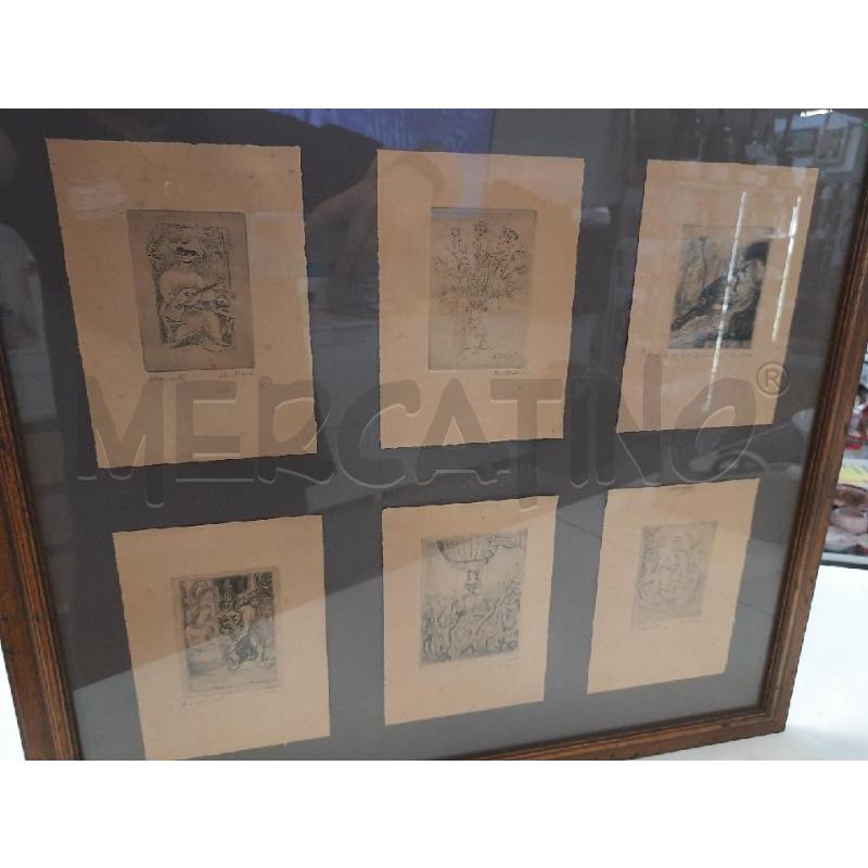 ACQUAFORTE B/N MINO MACCARI 6PZ C LEGNO | Mercatino dell'Usato Roma rebibbia 1