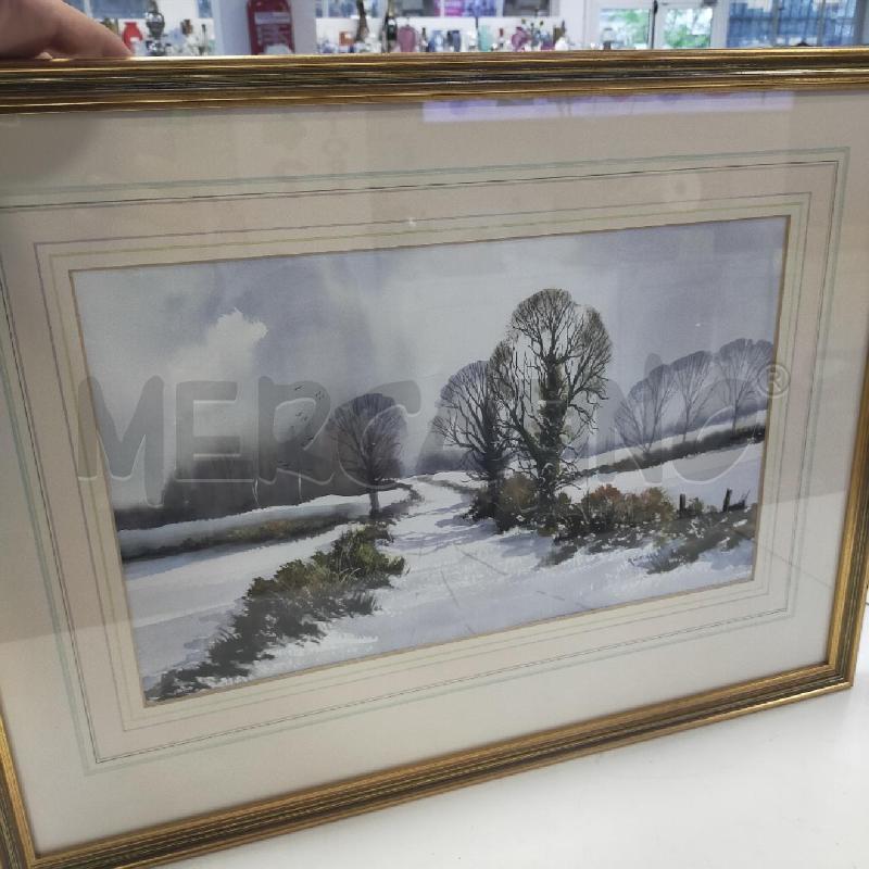 ACQUERELLO PAESAGGIO INNEVATO RAY WITCHARD | Mercatino dell'Usato Roma rebibbia 1