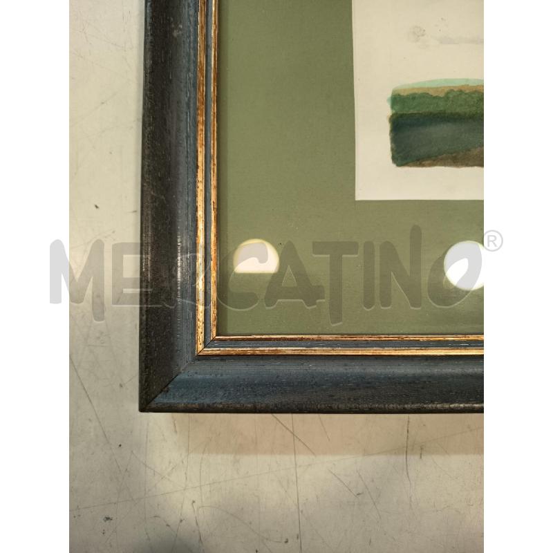 ACQUERELLO PAESAGGIO PRATO VERDE C GRIGIA 38X30 | Mercatino dell'Usato Roma rebibbia 3