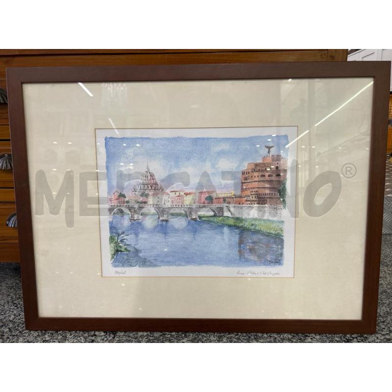 ACQUERELLO ROMA PONTE SUL TEVERE  | Mercatino dell'Usato Roma rebibbia 1