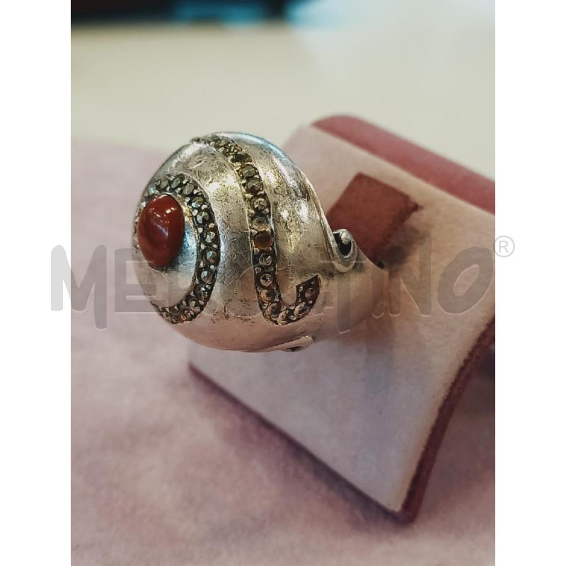 ANELLO ARG TONDO FASCIA STRASS CENTRALE PIETR ROSSA | Mercatino dell'Usato Roma rebibbia 2
