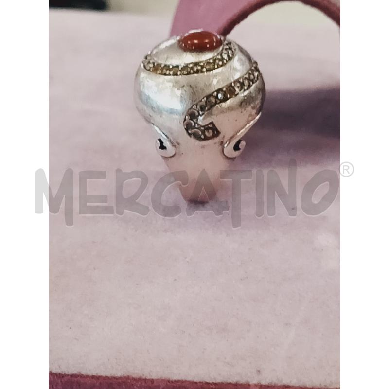 ANELLO ARG TONDO FASCIA STRASS CENTRALE PIETR ROSSA | Mercatino dell'Usato Roma rebibbia 3