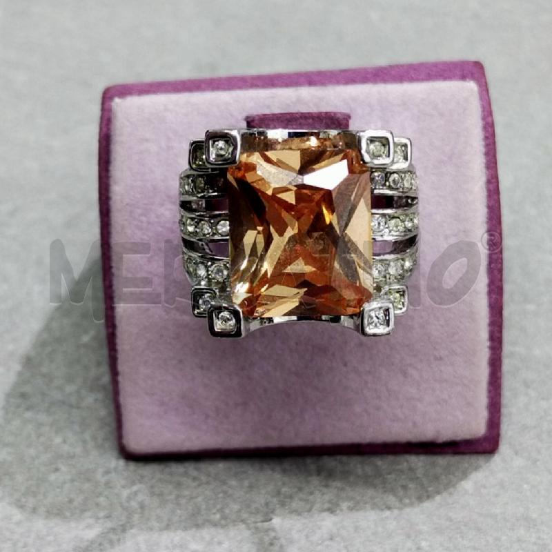 ANELLO DONNA ALTA B PIETRA CUBICA ARANCIO  | Mercatino dell'Usato Roma rebibbia 1