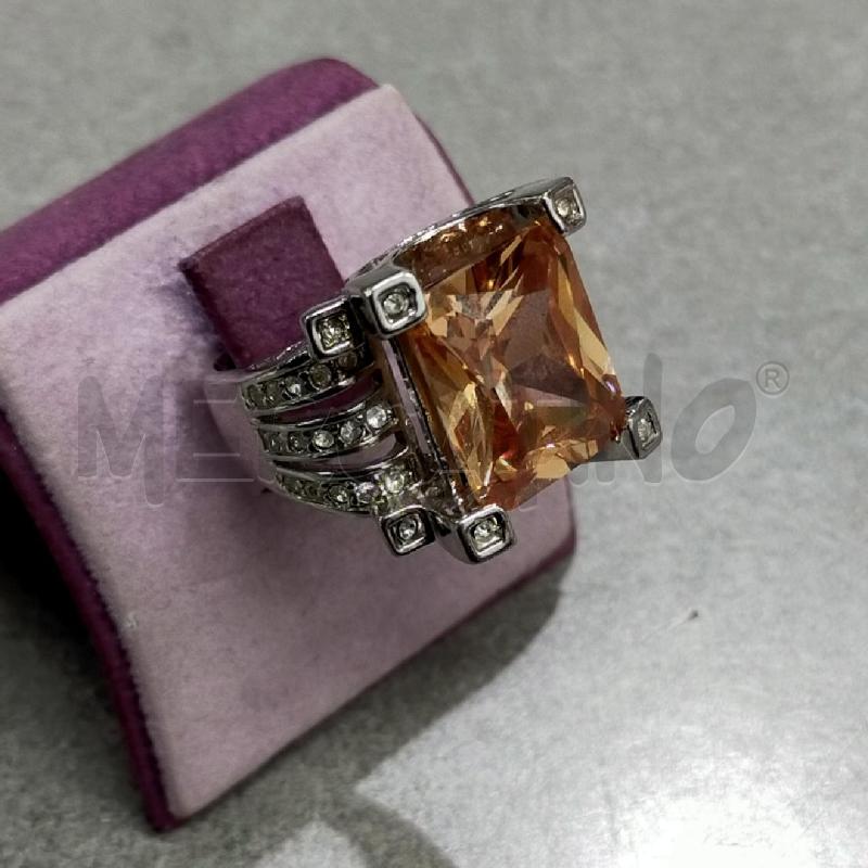 ANELLO DONNA ALTA B PIETRA CUBICA ARANCIO  | Mercatino dell'Usato Roma rebibbia 3