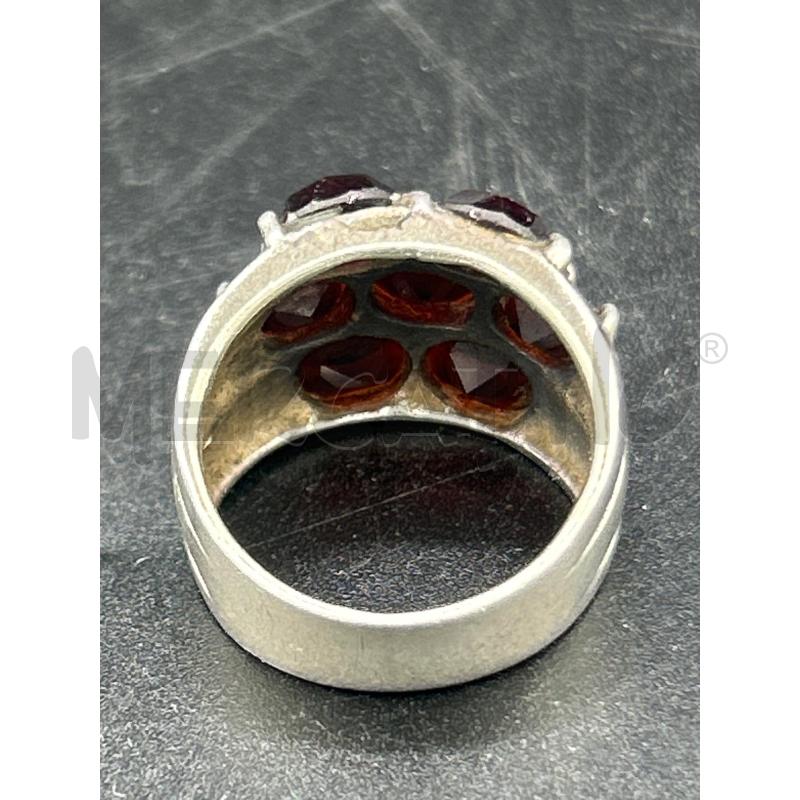 ANELLO DONNA ARG FASCIA PIETRE ROSSO SCURO | Mercatino dell'Usato Roma rebibbia 2