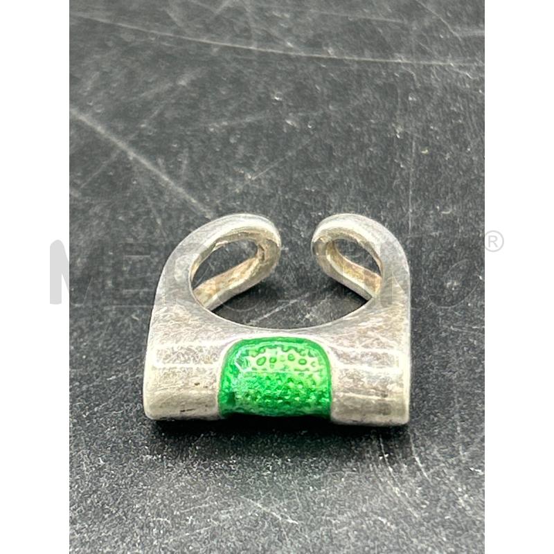 ANELLO DONNA ARG FORMA STRANA CENTRALE VERDE | Mercatino dell'Usato Roma rebibbia 1
