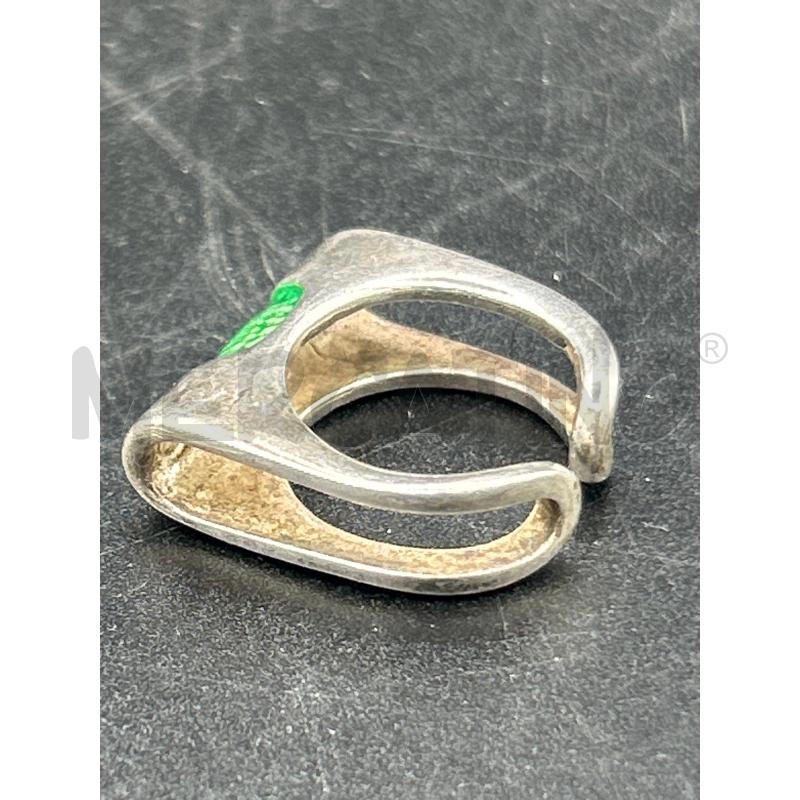 ANELLO DONNA ARG FORMA STRANA CENTRALE VERDE | Mercatino dell'Usato Roma rebibbia 2