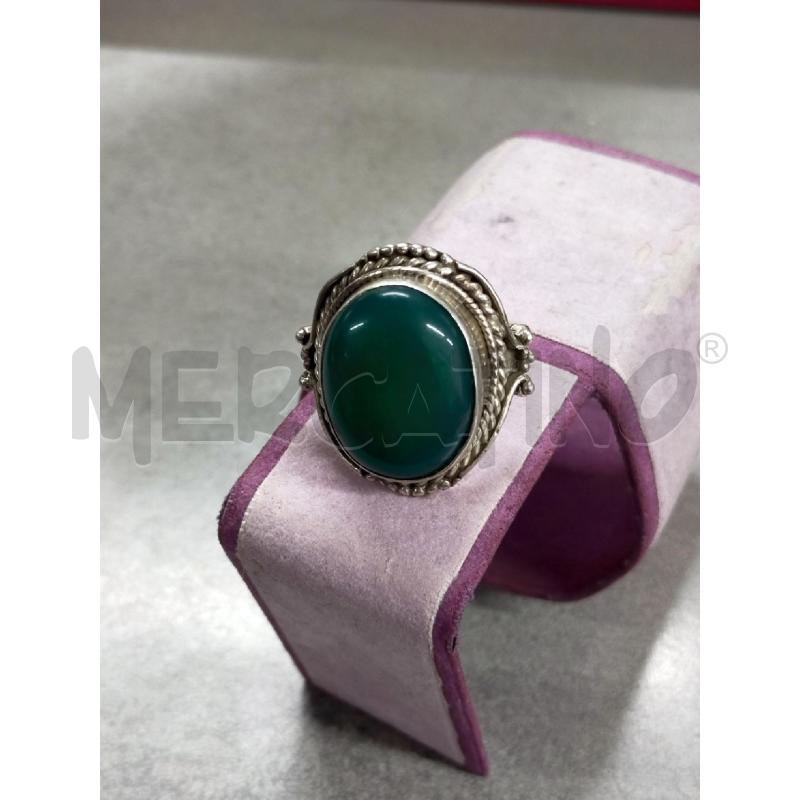 ANELLO DONNA ARG PIETRA OVALE VERDE GRANDE  | Mercatino dell'Usato Roma rebibbia 1