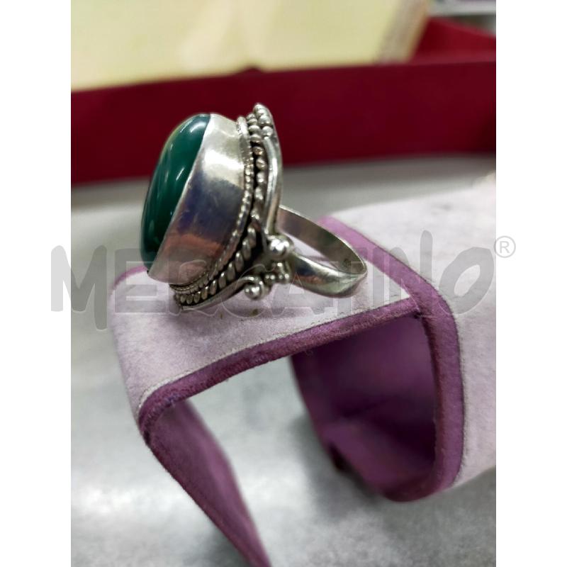 ANELLO DONNA ARG PIETRA OVALE VERDE GRANDE  | Mercatino dell'Usato Roma rebibbia 2
