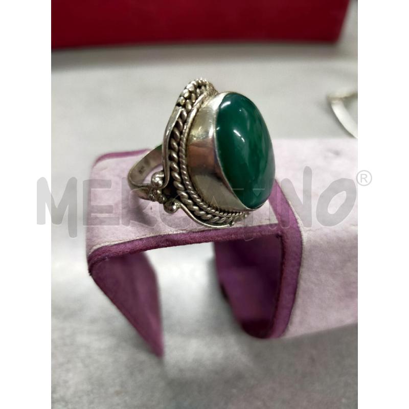 ANELLO DONNA ARG PIETRA OVALE VERDE GRANDE  | Mercatino dell'Usato Roma rebibbia 3