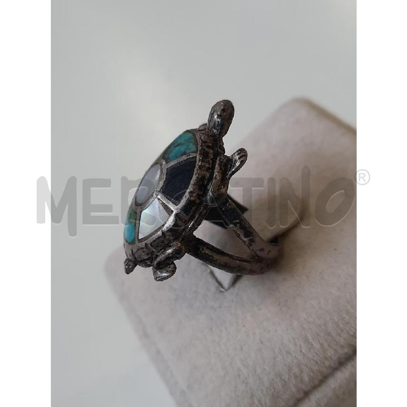 ANELLO DONNA ARG TARTARUGA INSERTI MADREPERLA AZZURRI | Mercatino dell'Usato Roma rebibbia 2