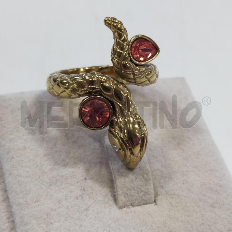 ANELLO DONNA JUST CAVALLI SERPENTE DORATO PIETRE ROSA | Mercatino dell'Usato Roma rebibbia 3