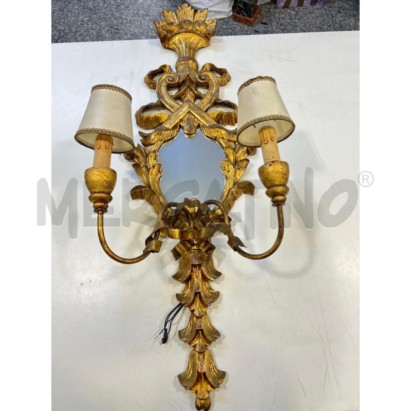 APPLIQUE LEGNO DORATA C SPECCHIO 2L | Mercatino dell'Usato Roma rebibbia 1