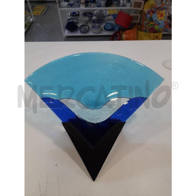 APPLIQUE MET NERO VETRO DI MURANO BLU AZZURRO TRIANGOLO | Mercatino dell'Usato Roma rebibbia 1