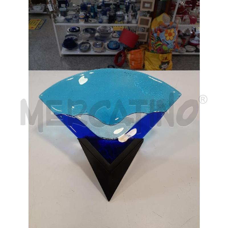APPLIQUE MET NERO VETRO DI MURANO BLU AZZURRO TRIANGOLO | Mercatino dell'Usato Roma rebibbia 1