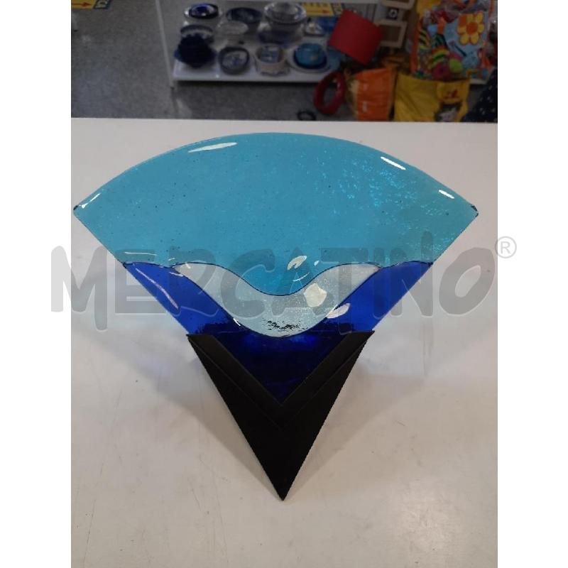 APPLIQUE MET NERO VETRO MURANO BLU AZZURRO TRIANGOLO  | Mercatino dell'Usato Roma rebibbia 1