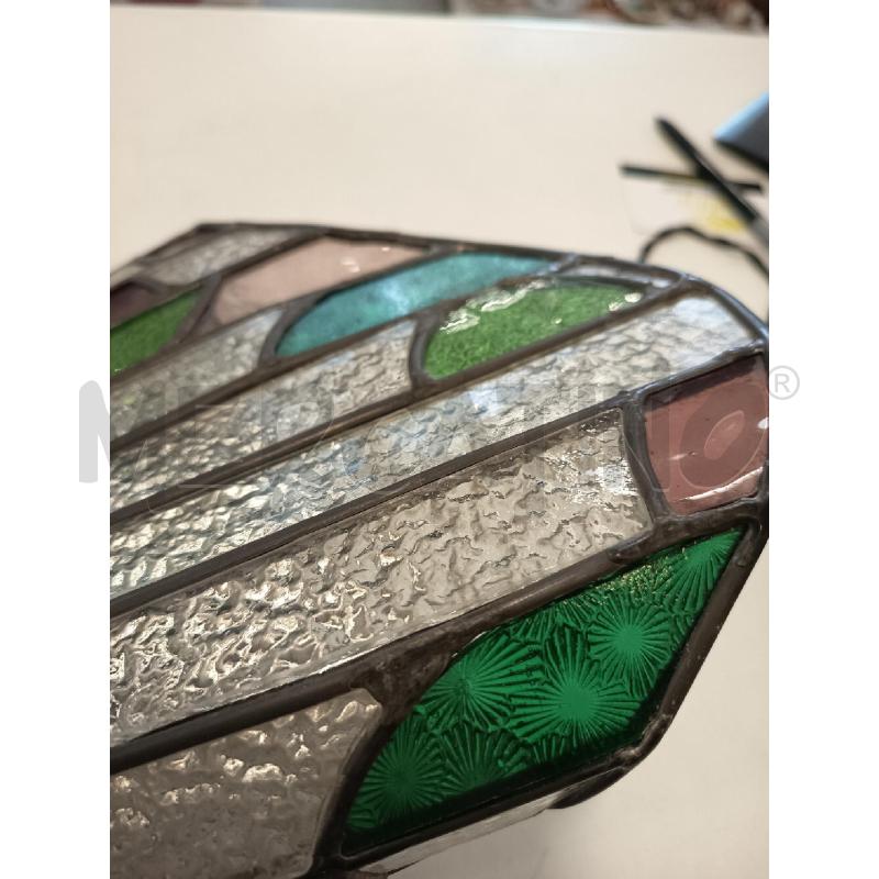 APPLIQUE VETRO PIOMBATO VERDE ROSSO GRIGIO | Mercatino dell'Usato Roma rebibbia 2