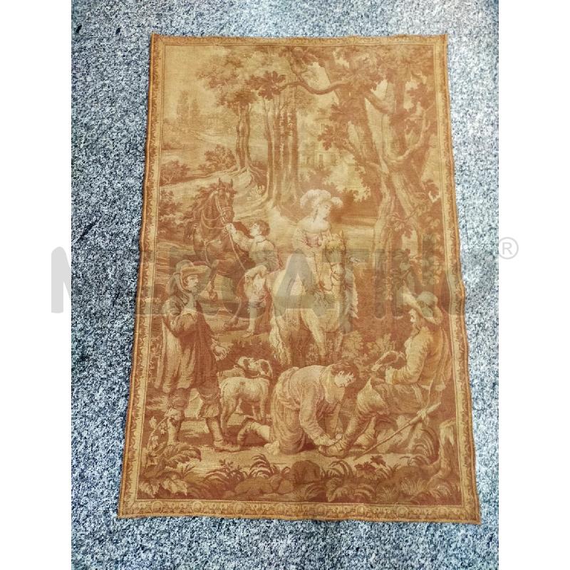 ARAZZO MARRONE BEIGE SCENA PERSONE CAVALLI 121X186 | Mercatino dell'Usato Roma rebibbia 1