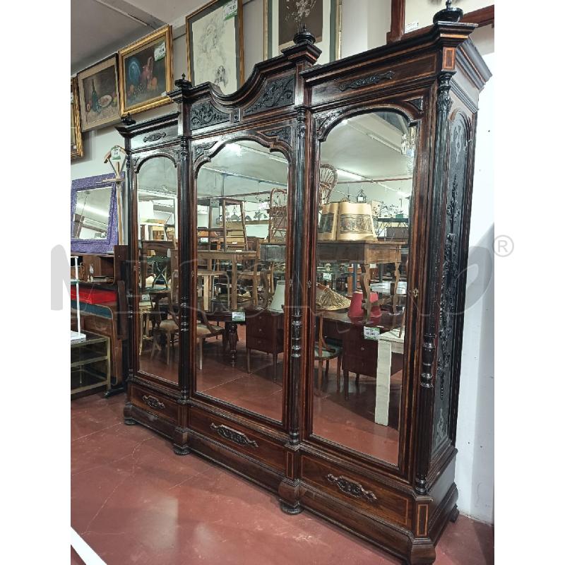 ARMADIO LEGNO SCURO STILE UMBERTINO | Mercatino dell'Usato Roma rebibbia 4