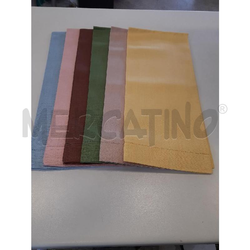 ASCIUGAMANINI LINO VARI COLORI 6PZ | Mercatino dell'Usato Roma rebibbia 2