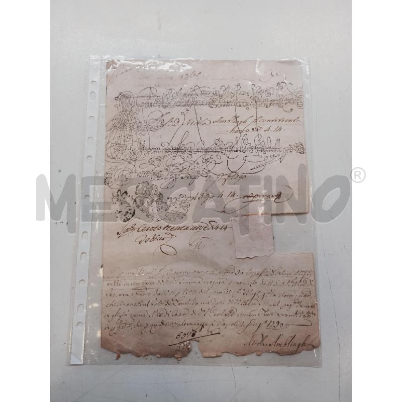 ATTO NOTARILE DATATO 1790 | Mercatino dell'Usato Roma rebibbia 1