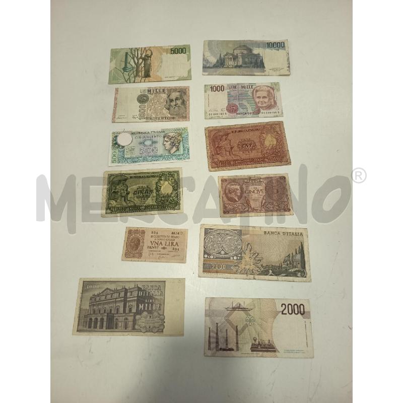 BANCONOTE VARIE LIRE 12PZ | Mercatino dell'Usato Roma rebibbia 1