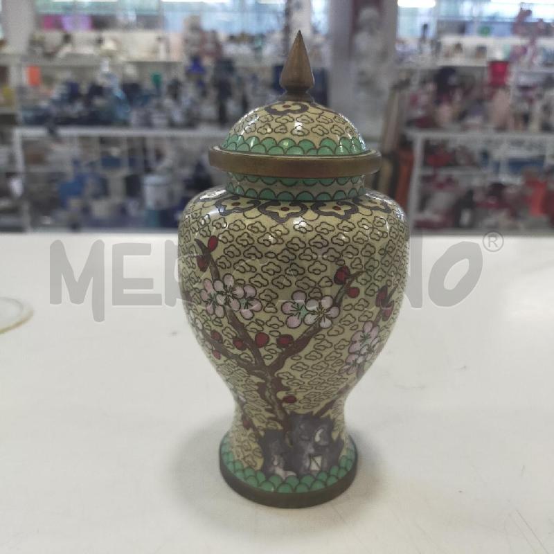 BARATTOLO CLOISONNE BEIGE FIORI ROSA | Mercatino dell'Usato Roma rebibbia 1