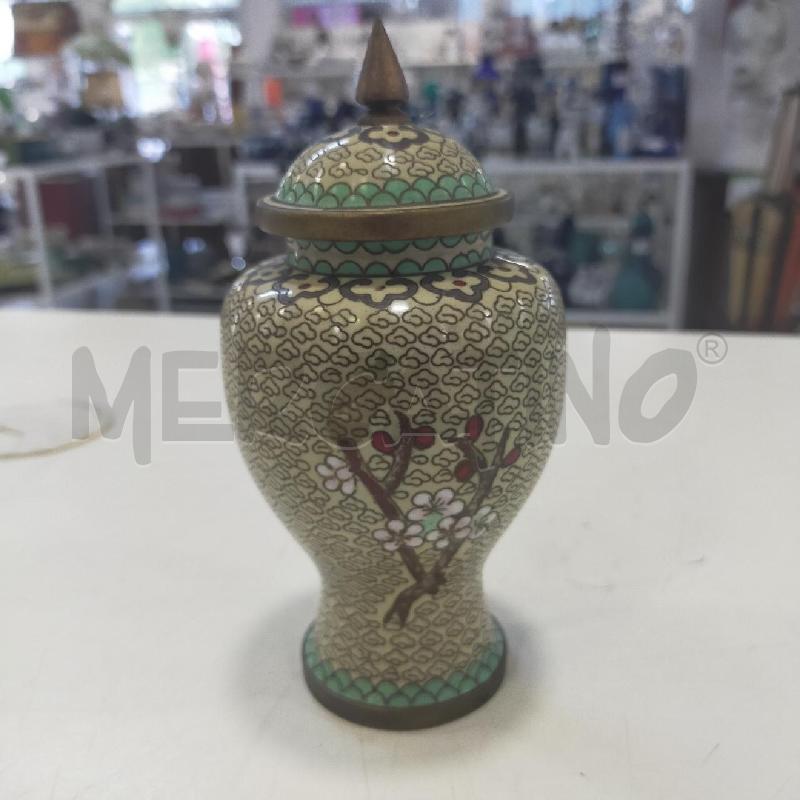 BARATTOLO CLOISONNE BEIGE FIORI ROSA | Mercatino dell'Usato Roma rebibbia 2