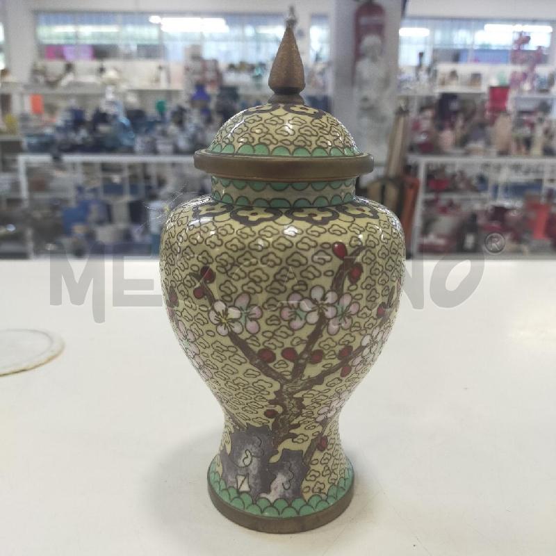 BARATTOLO CLOISONNE BEIGE FIORI ROSA | Mercatino dell'Usato Roma rebibbia 2
