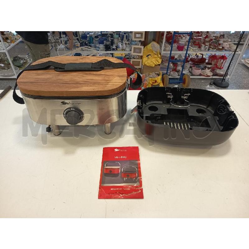 BARBECUE PORTATILE MINI BBQ SHARA CROMO  | Mercatino dell'Usato Roma rebibbia 1