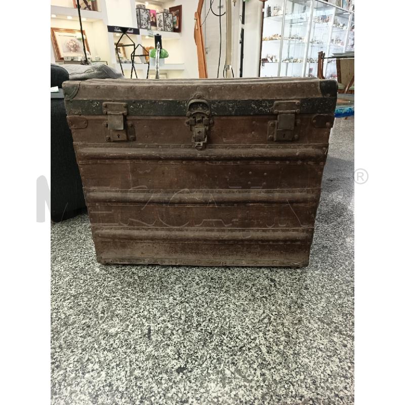 BAULE CUOIO LEGNO METALLO DA RIV | Mercatino dell'Usato Roma rebibbia 1