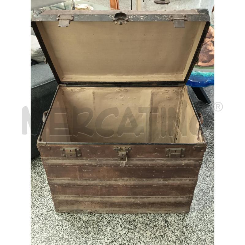BAULE CUOIO LEGNO METALLO DA RIV | Mercatino dell'Usato Roma rebibbia 3