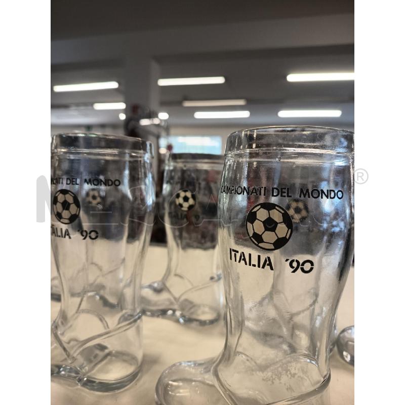 BOCCALE BIRRA CAMPIONATI DEL MONDO ITALIA 90 6PZ | Mercatino dell'Usato Roma rebibbia 2