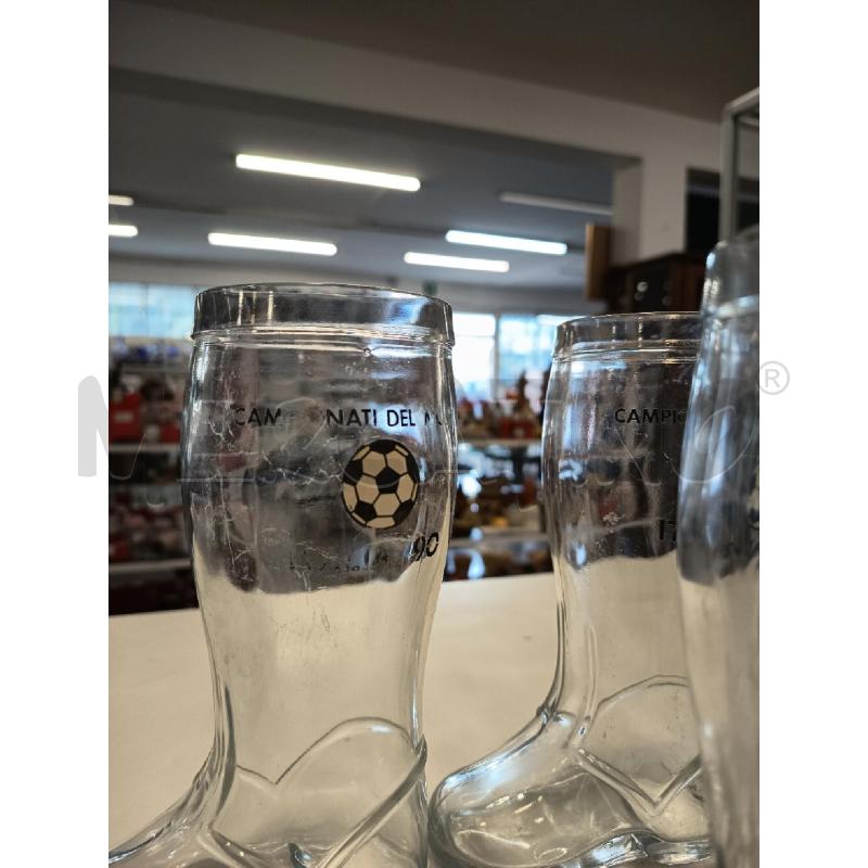 BOCCALE BIRRA CAMPIONATI DEL MONDO ITALIA 90 6PZ | Mercatino dell'Usato Roma rebibbia 3