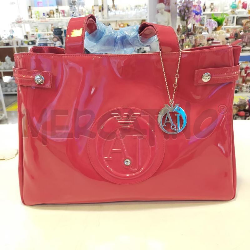 BORSA DONNA ARMANI JEANS ROSSA LUCIDA | Mercatino dell'Usato Roma rebibbia 1