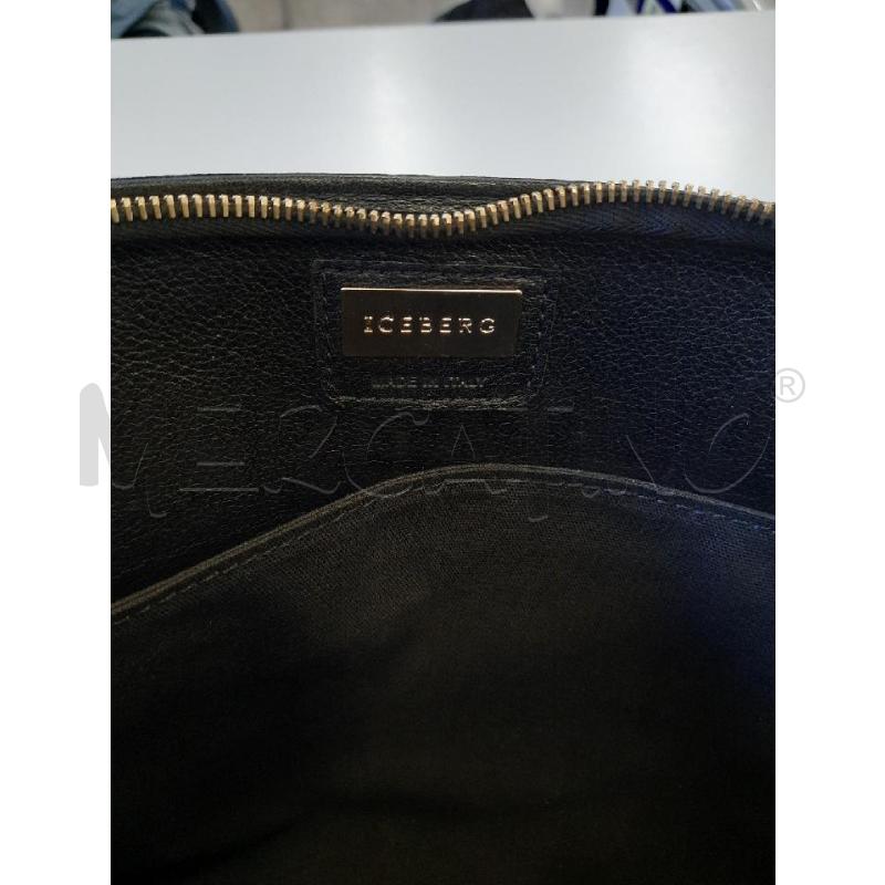BORSA DONNA A MANO ICEBERG STAMPA RETT BAINCA NERA | Mercatino dell'Usato Roma rebibbia 3