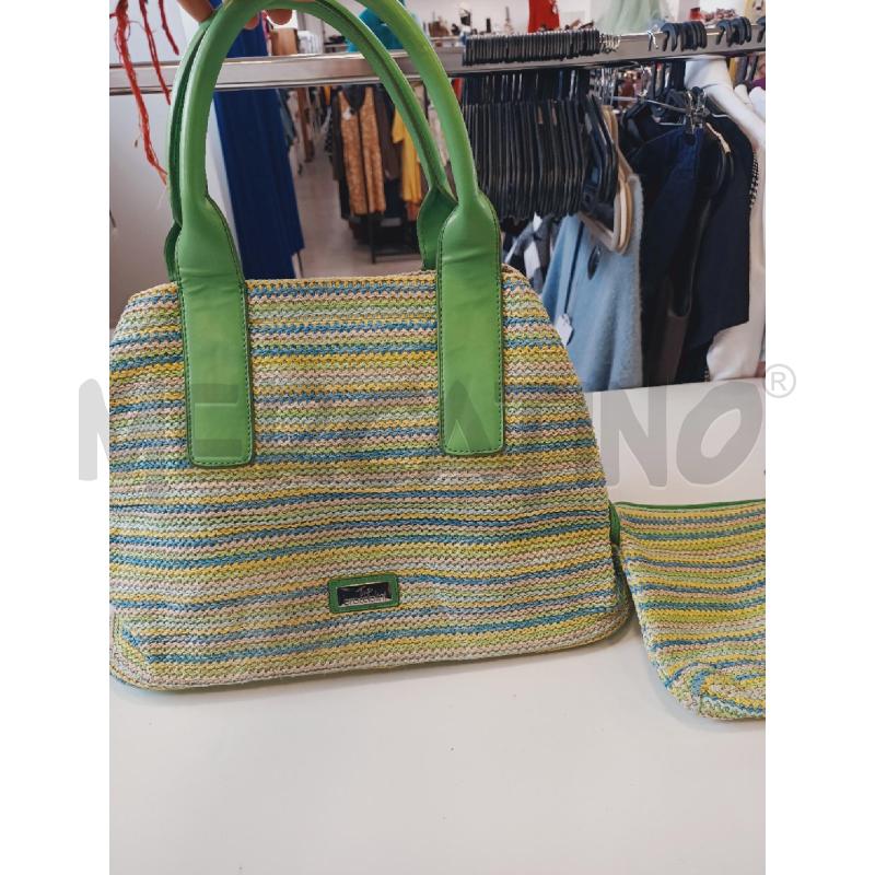 BORSA DONNA BRACCIALINI VERDE PAGLIA | Mercatino dell'Usato Roma rebibbia 3