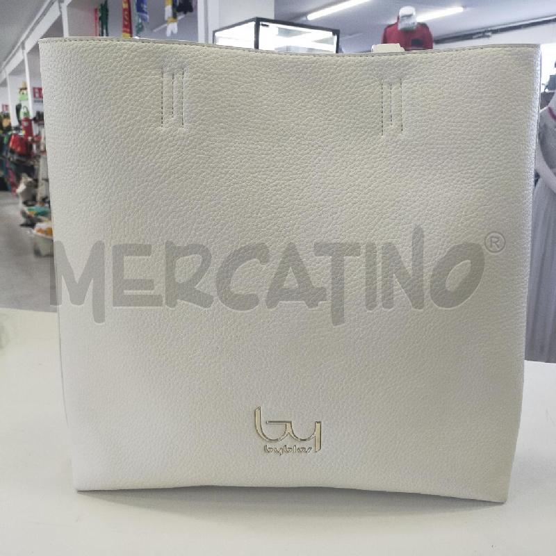 BORSA DONNA BYBLOS BIANCA CON POCHETTE MARRONE INTERNO  | Mercatino dell'Usato Roma rebibbia 1
